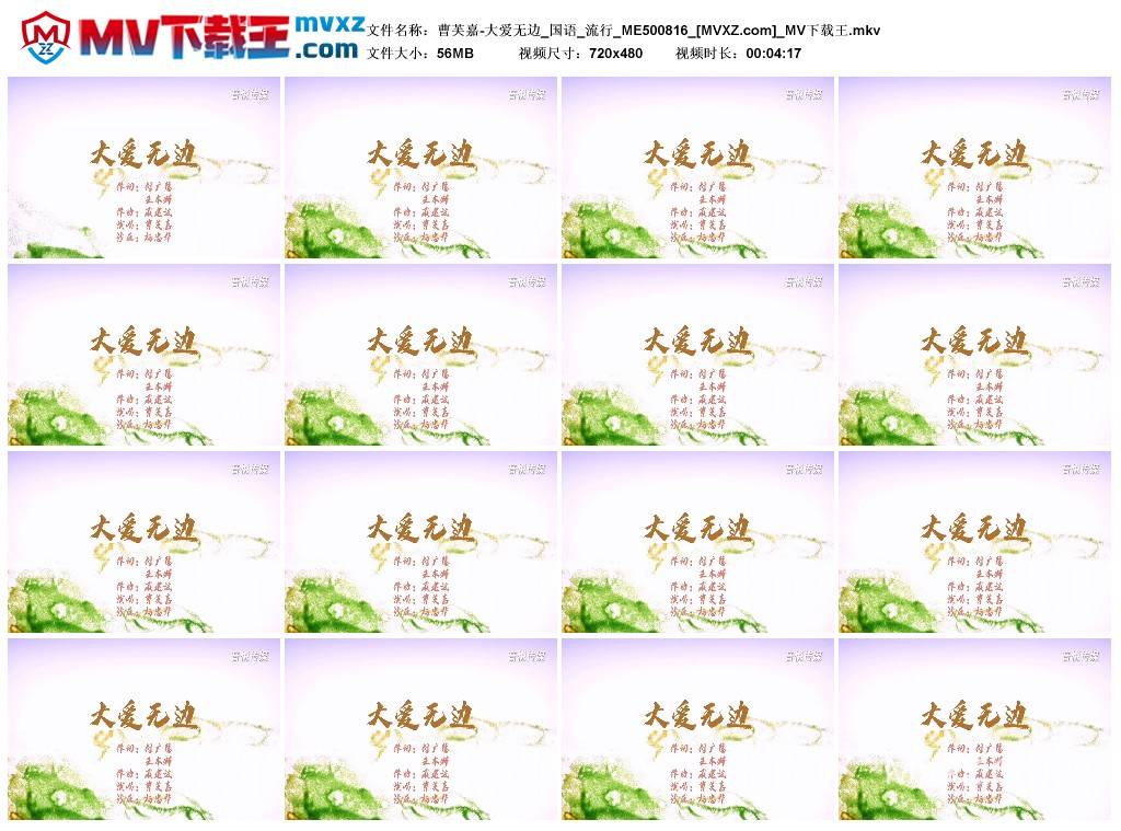 曹芙嘉-大爱无边_国语_流行_ME500816